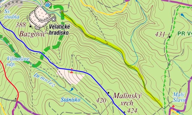 Oprava lesnej cesty Malý Slavín - Marianka - mapa