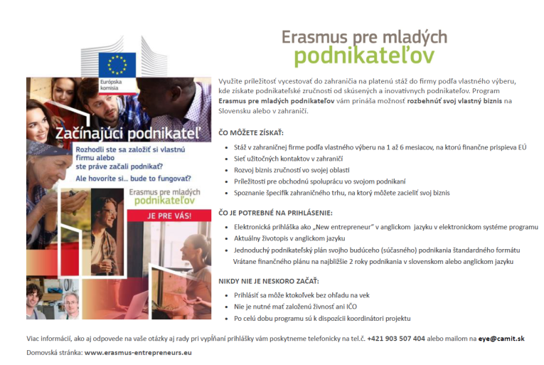 Erasmus pre mladých podnikateľov -fondy z&nbsp;EÚ