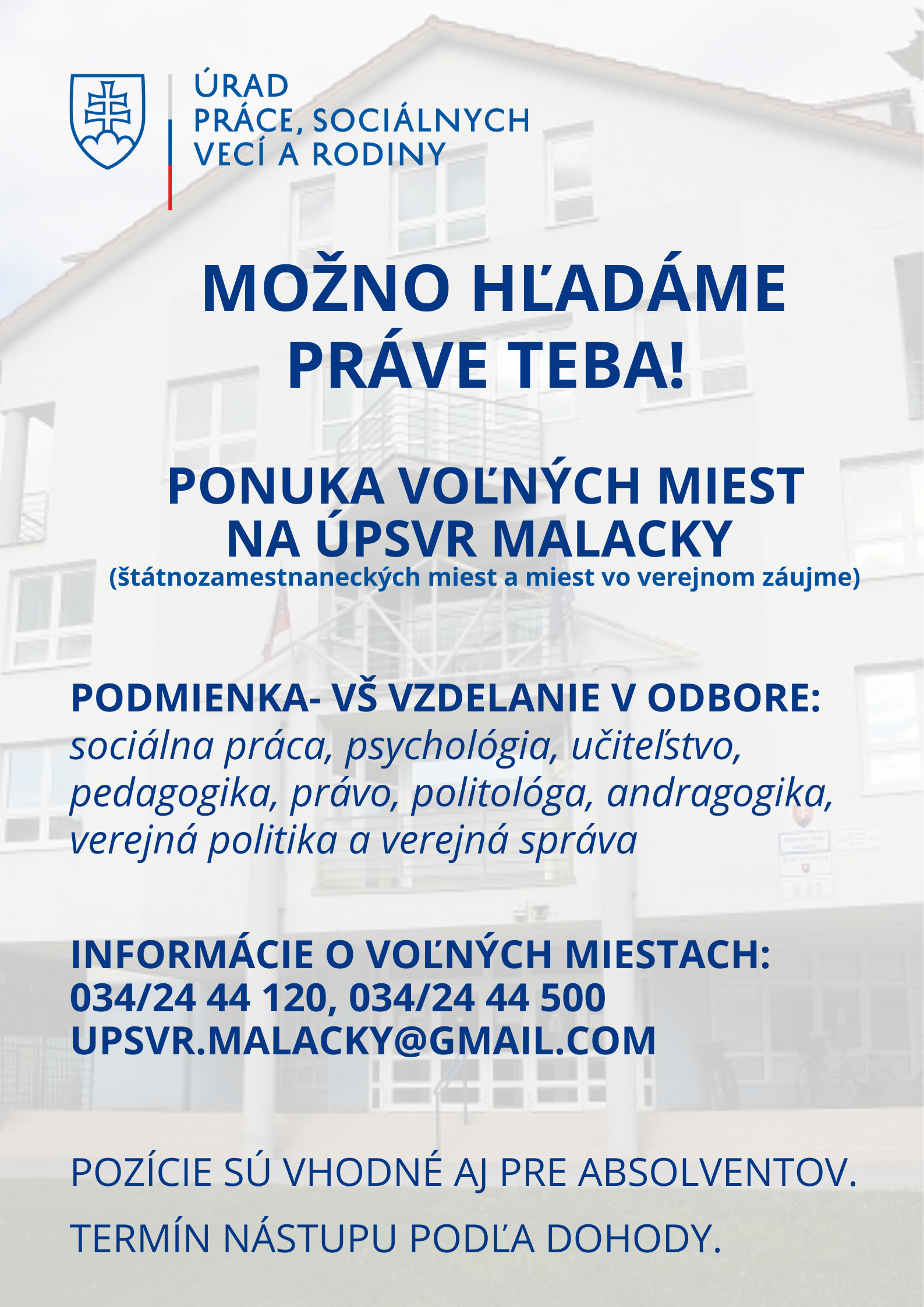 plagat volne miesta upsvr | WebJET CMS